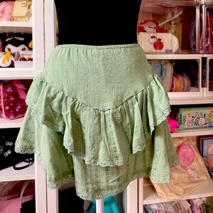 Elegant Green Layered Skort